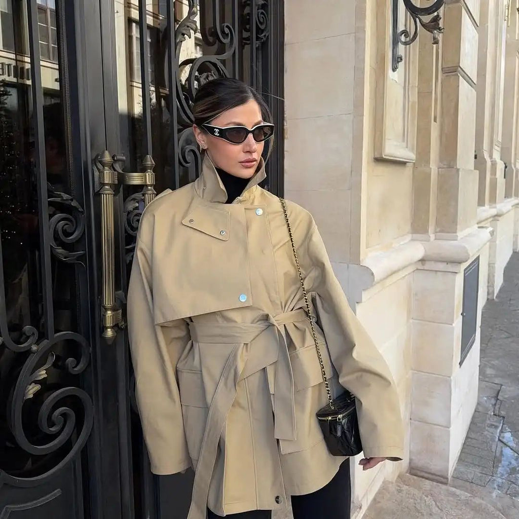 Rowan Belted Khaki Trench Coat