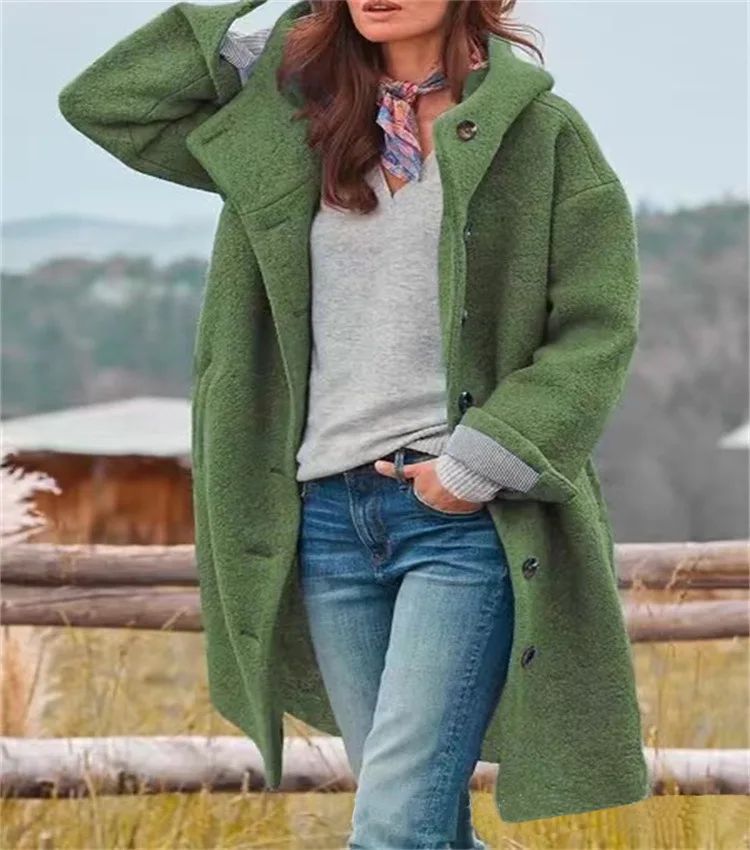 Colette Hooded Wool Cardigan Coat