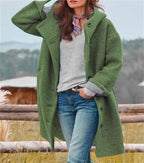 Colette Hooded Wool Cardigan Coat