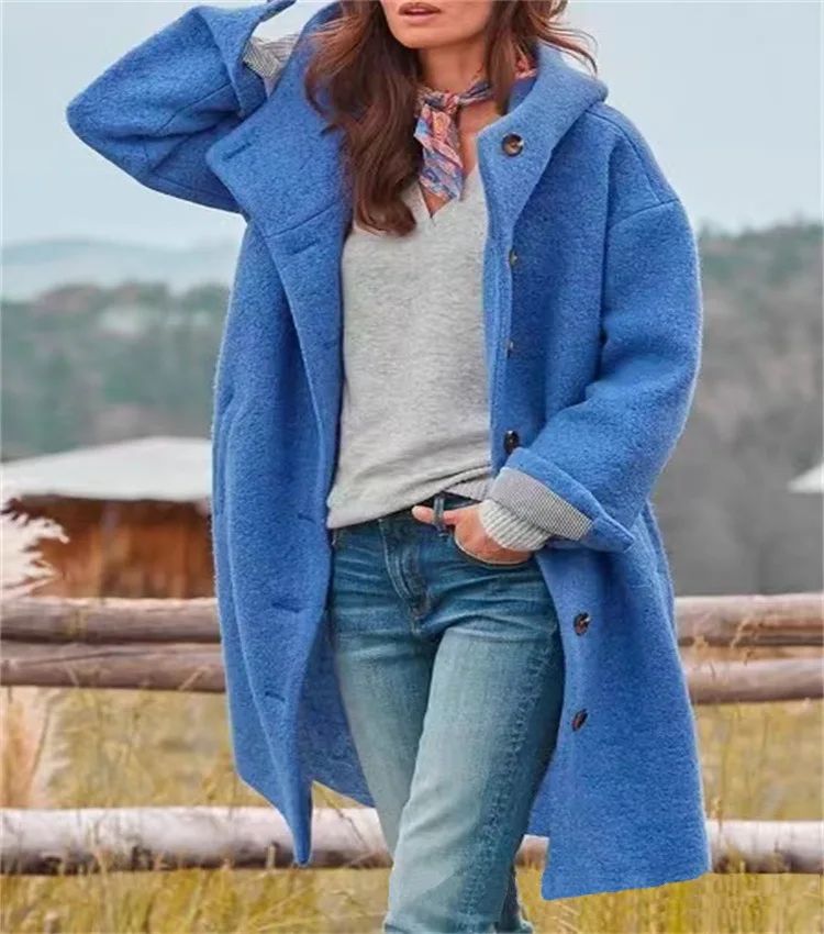 Colette Hooded Wool Cardigan Coat