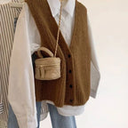 Hazel Relaxed V-Neck Knit Vest