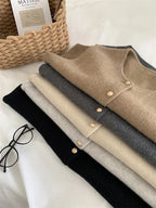 Sienna Gold-Button Knit Vest
