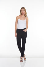 Pull-On Ankle Jean with Pockets - Black Denim