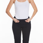 Pull-On Ankle Jean with Pockets - Black Denim