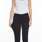 Pull-On Ankle Jean with Pockets - Black Denim
