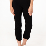Dolphin Hem Black Crop Pants