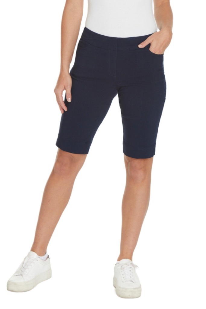 Pull On Walking Shorts With Pockets - Midnight Blue