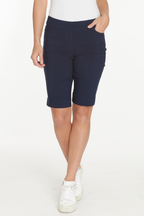 Plus Size Pull On Walking Shorts With Pockets - Midnight Blue