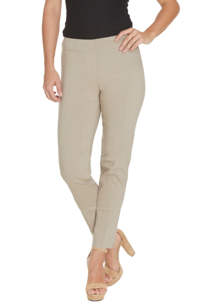 Pull-On Stone Color Ankle Pants
