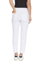 Plus Size White Ankle Pants with Back Pockets