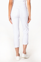 Dolphin Hem White Crop Pants