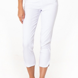 Dolphin Hem White Crop Pants