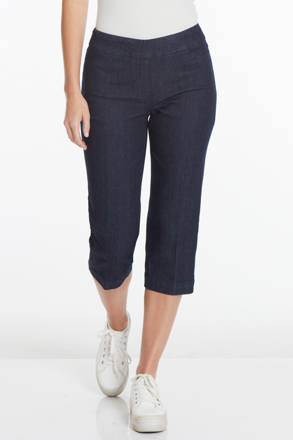 Pull On Denim Capri Jean With Pockets