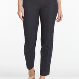 Pull-On Black Denim Ankle Pants