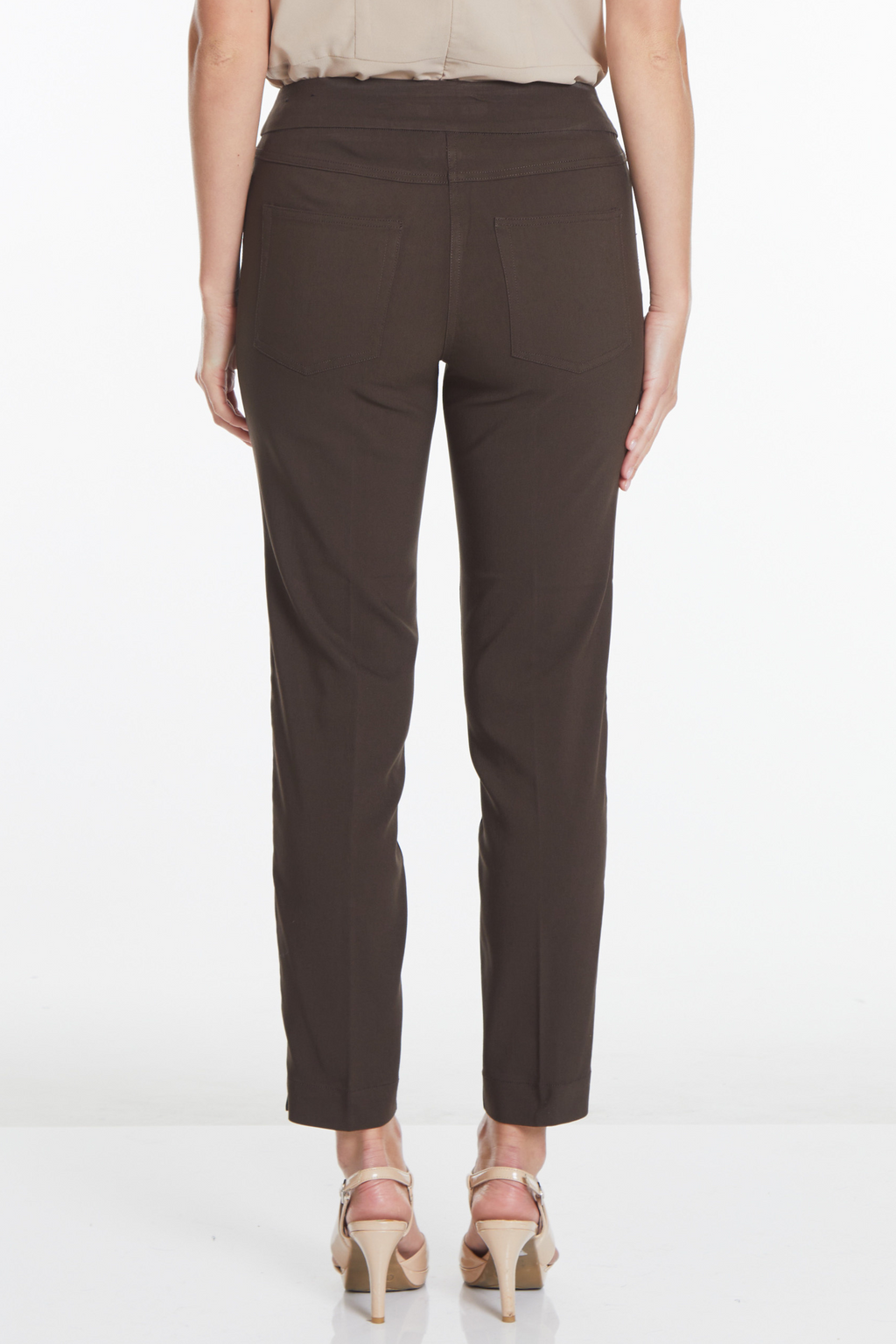 Pull On Ankle Pants - Chocolate Brown