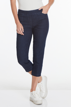 Petite Crop Jean with Real Pockets & Strap Hem Vents - Denim