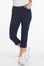 Crop Pants with Pockets & Strap Hem Vents - Midnight Blue