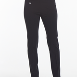 Wide Band Elastic Waist Ankle Pants - Black