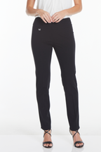 Petite Elastic Waist Ankle Pants - Black