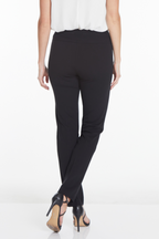 Wide Band Elastic Waist Ankle Pants - Black