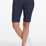 Plus Size Pull-On Walking Short with Real Pockets - Denim