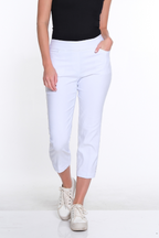 Plus Size 3-Strap Hem Crop Pant - White