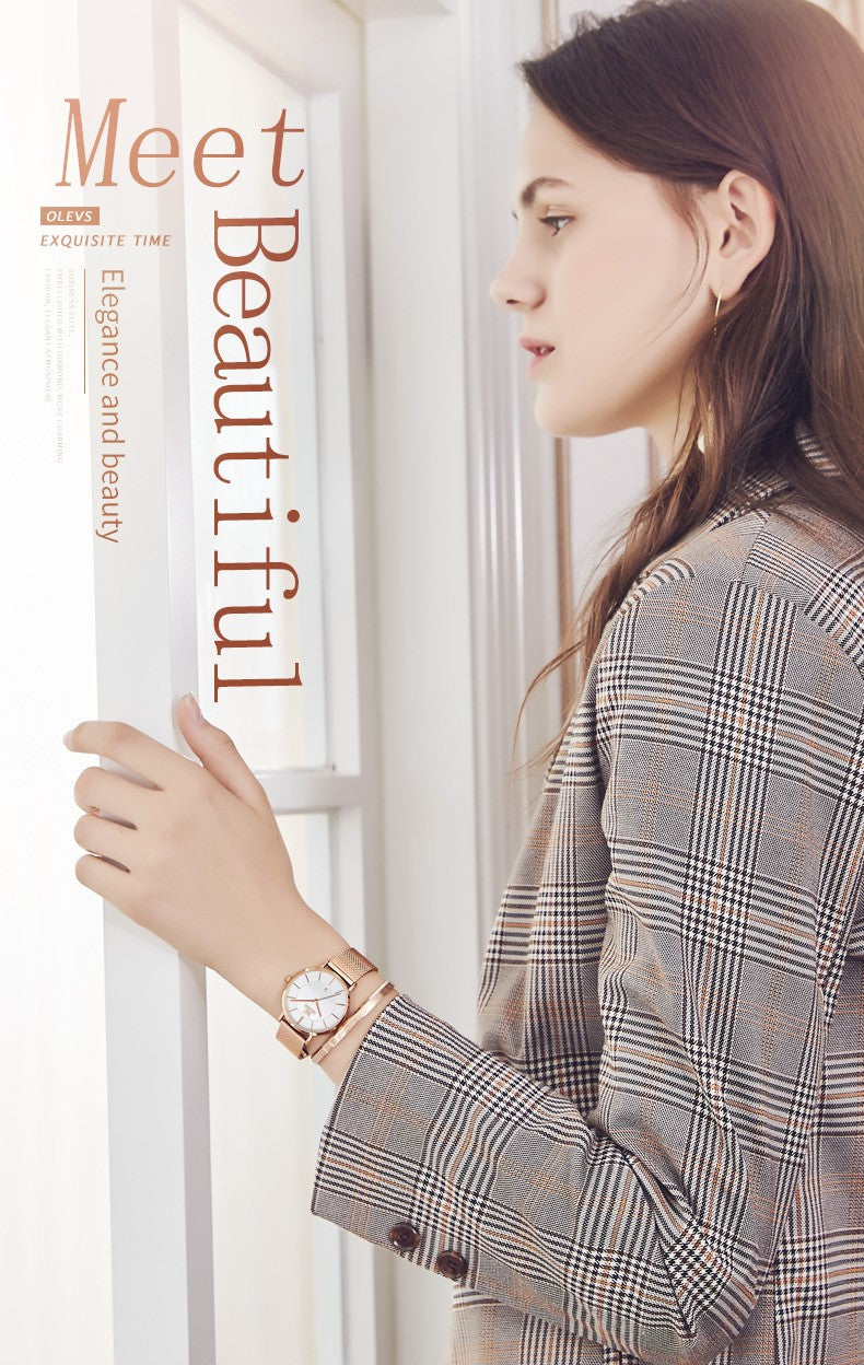 OLEVS Celeste Rose Gold Watch Gift Set
