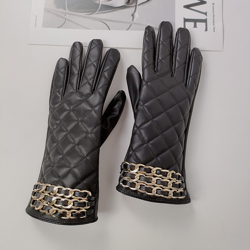 Camille Chain-Detail Touchscreen Gloves