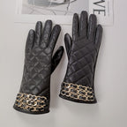 Camille Chain-Detail Touchscreen Gloves