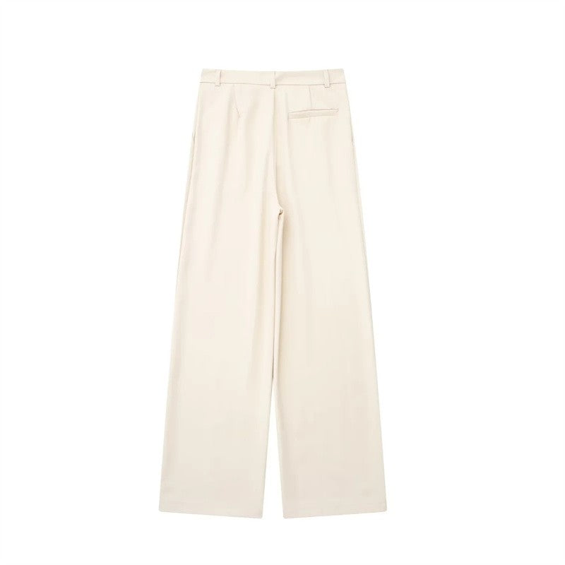 Maya High-Rise Wide-Leg Office Trousers