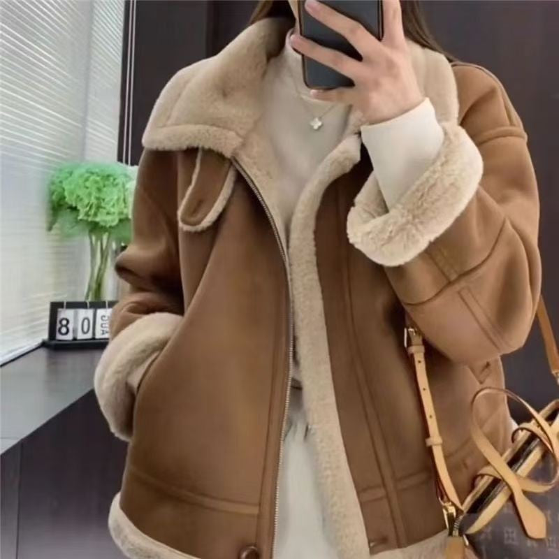 Soo-ah Korean-Style Shearling Winter Coat