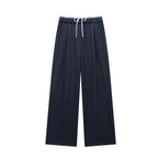 Hxao Pleated Wide-Leg Lace-Up Trousers