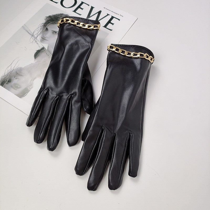 Camille Chain-Detail Touchscreen Gloves