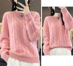 Feminino 100% lã merino camisola o pescoço manga longa cashmere malhas pulôver aliselect moda outono inverno roupas topos