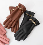 Camille Chain-Detail Touchscreen Gloves