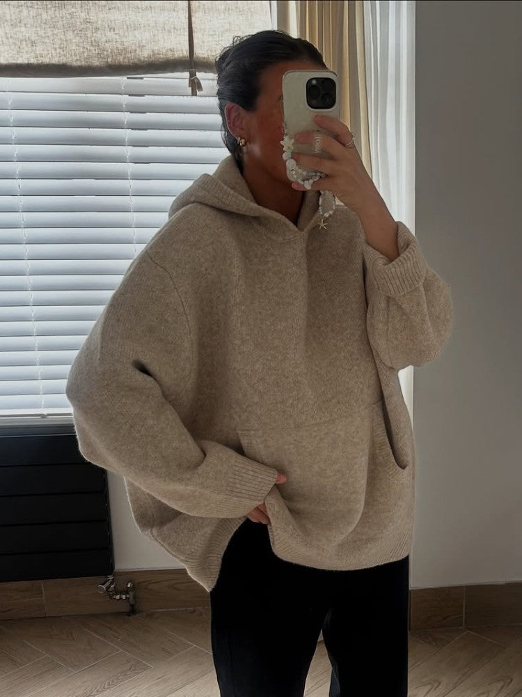 Aria Hooded Knit Pullover Sweater