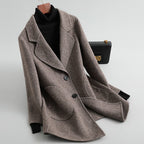 TESSCARA Mulheres Outono Inverno De Lã Mistura Básica Jaqueta Casaco Feminino Cashmere Quente Trench Office Manto Casacos Casacos & Coats