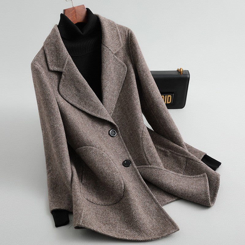 TESSCARA Mulheres Outono Inverno De Lã Mistura Básica Jaqueta Casaco Feminino Cashmere Quente Trench Office Manto Casacos Casacos & Coats