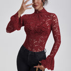Anfilia Lace Turtleneck Blouse