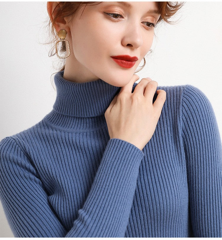 Suéter Feminino Heliar de Gola Alta para Outono, Pulôveres de Tricô Macios, Jumpers de Cashmere, Suéteres Básicos Macios para Mulheres, Outono Inverno 2026