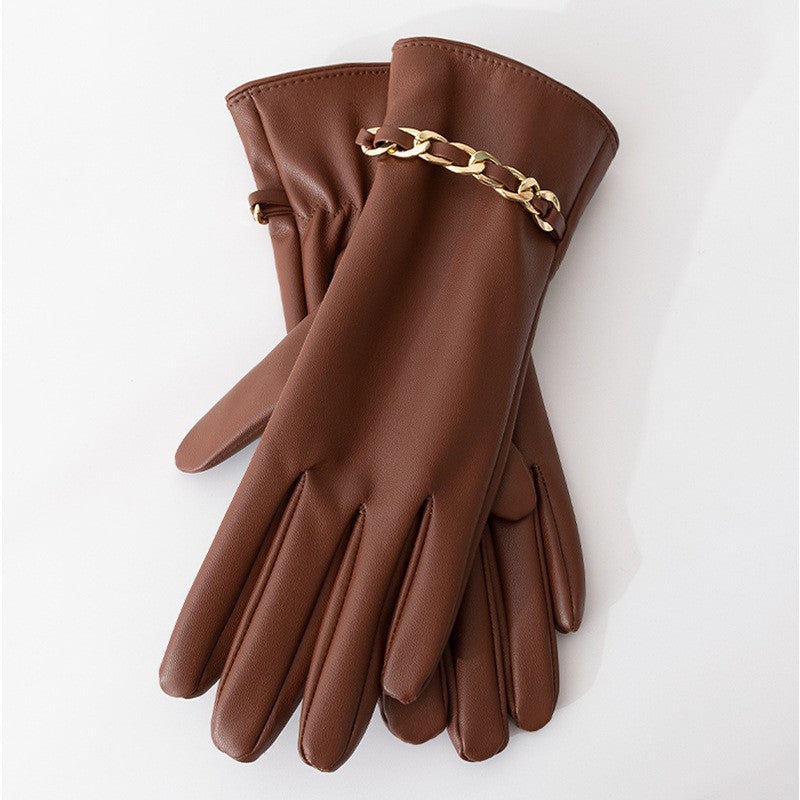 Camille Chain-Detail Touchscreen Gloves