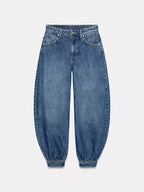 Josie Balloon-Leg Jeans with Bow Detail