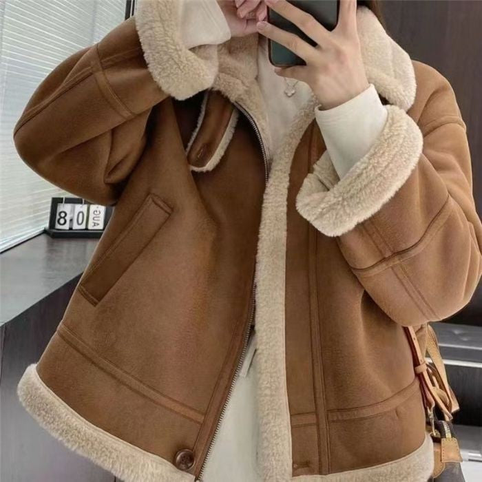 Soo-ah Korean-Style Shearling Winter Coat