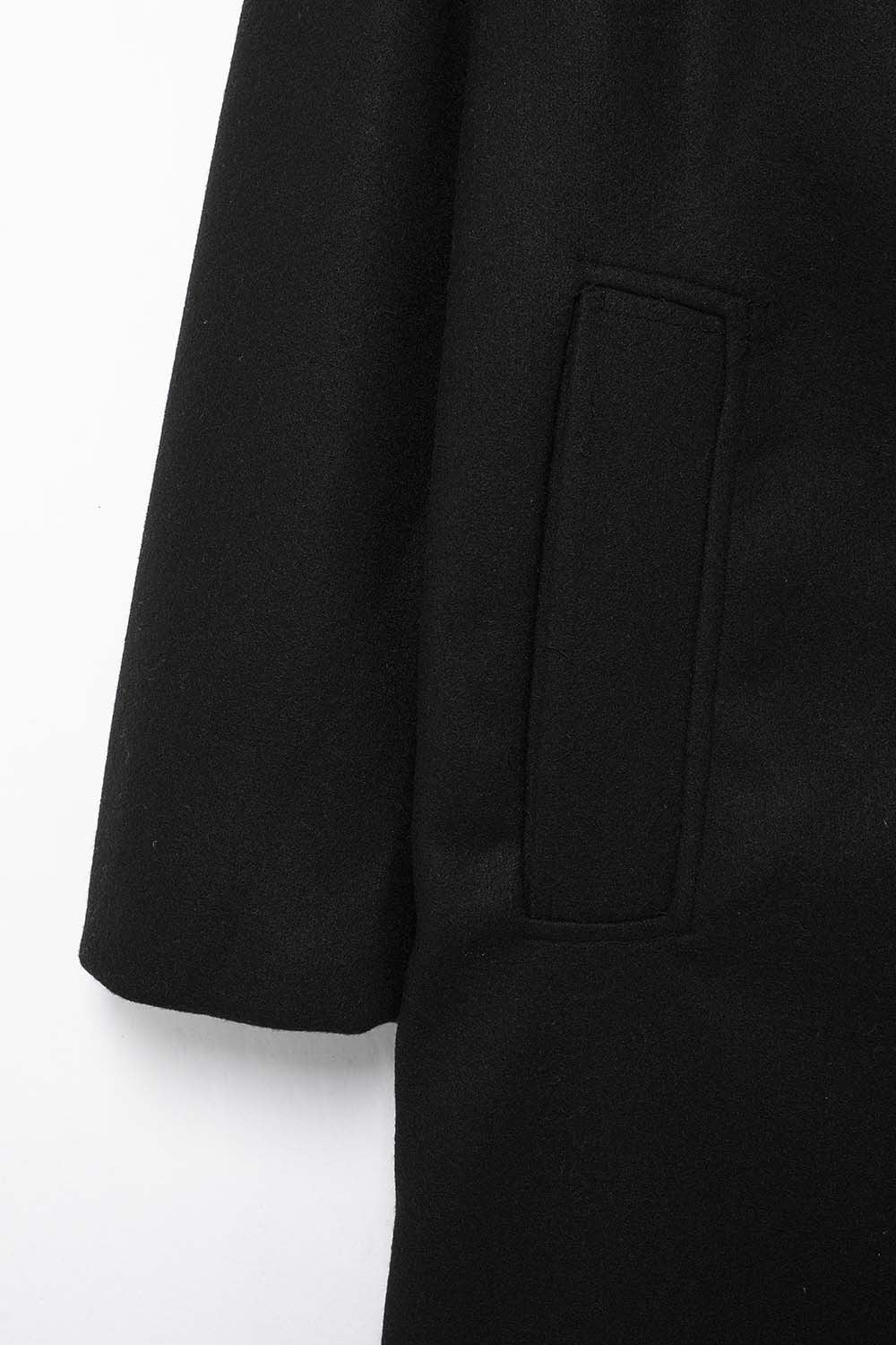 Hh feminino inverno casual mistura de lã entalhado lapela gola casaco chique trespassado trench coats oversized feminino jaquetas longas