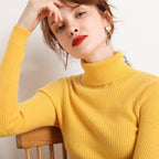 Suéter Feminino Heliar de Gola Alta para Outono, Pulôveres de Tricô Macios, Jumpers de Cashmere, Suéteres Básicos Macios para Mulheres, Outono Inverno 2026