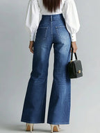 Aurelia Gold-Zip Wide-Leg Jeans
