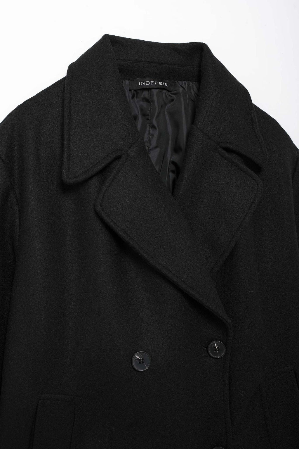 Hh feminino inverno casual mistura de lã entalhado lapela gola casaco chique trespassado trench coats oversized feminino jaquetas longas