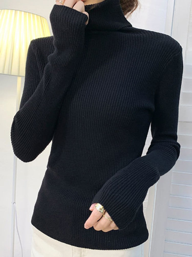 Suéter Feminino Heliar de Gola Alta para Outono, Pulôveres de Tricô Macios, Jumpers de Cashmere, Suéteres Básicos Macios para Mulheres, Outono Inverno 2026