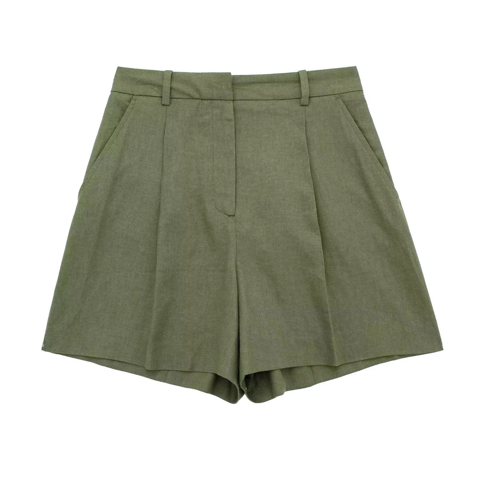 Piper Slim V-Neck Vest & Pleated Shorts Set