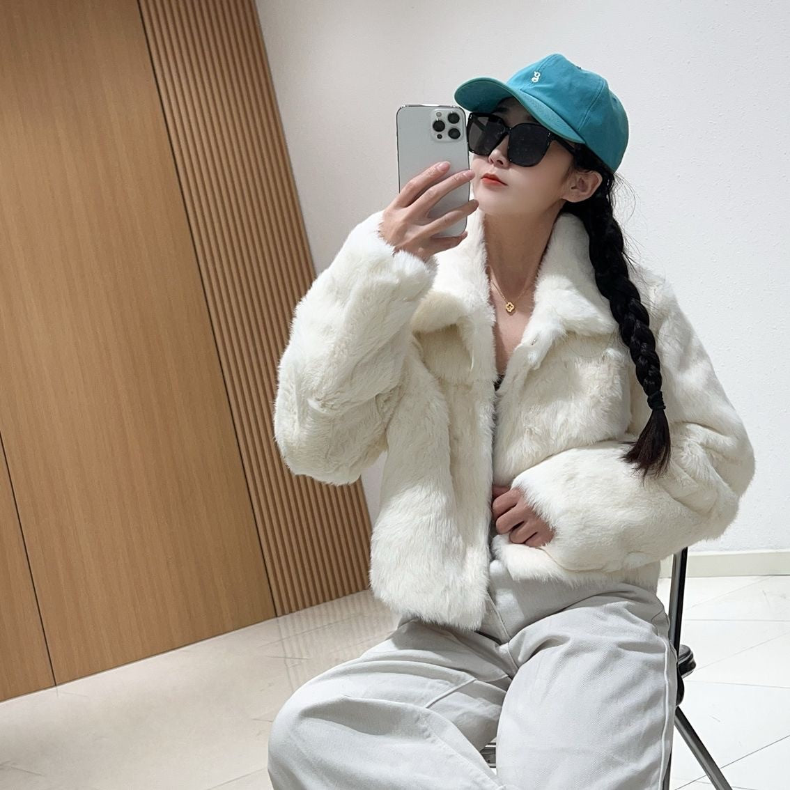 Rani Faux-Fur Trim Short Winter Jacket